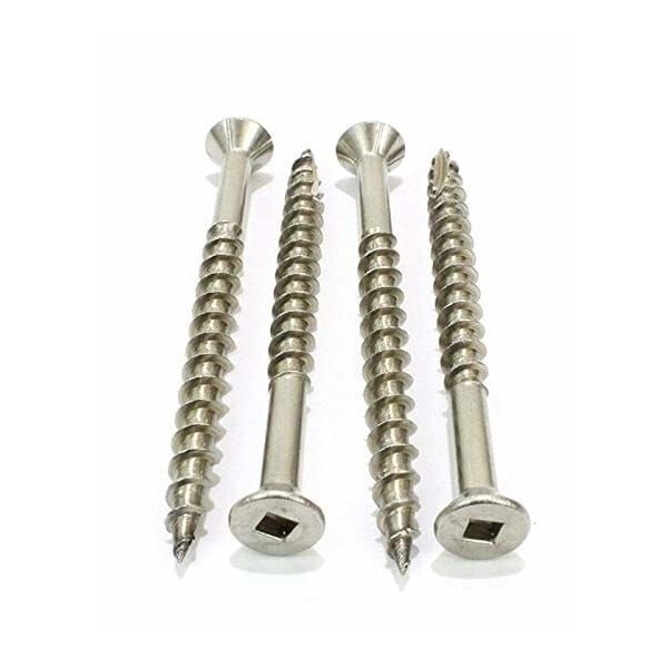 Newport Fasteners Deck Screw, 8 x 11/4 in, Steel, Flat Head, Square